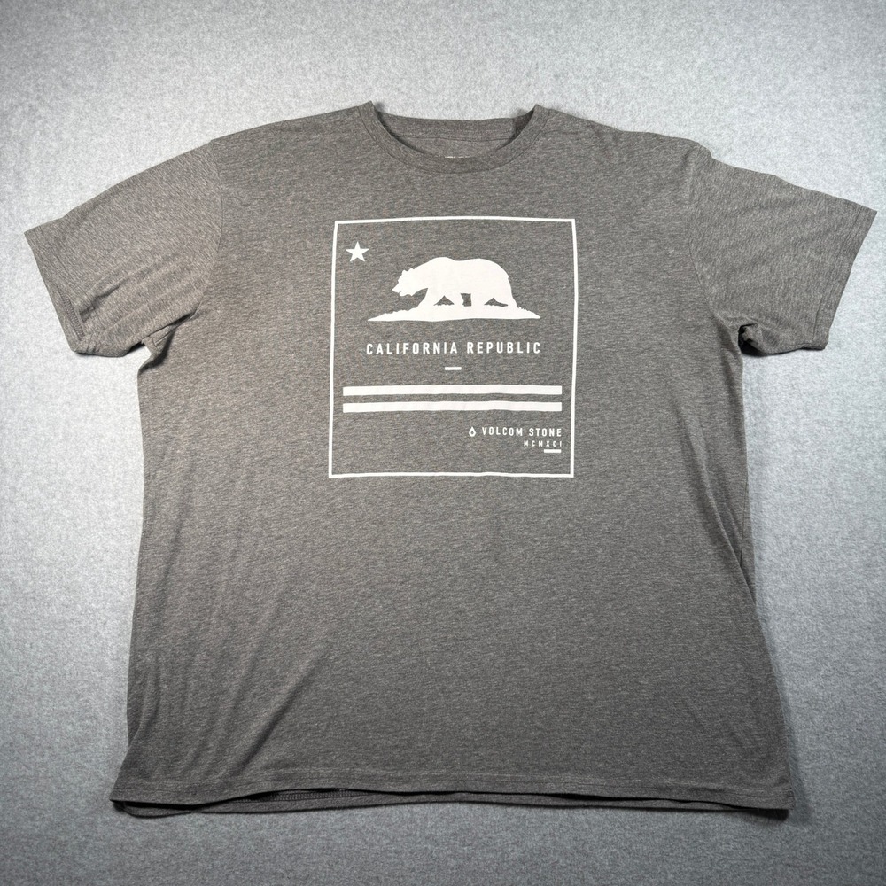 Volcom California Republic Bear Graphic T‑Shirt Men's XXL Gray
